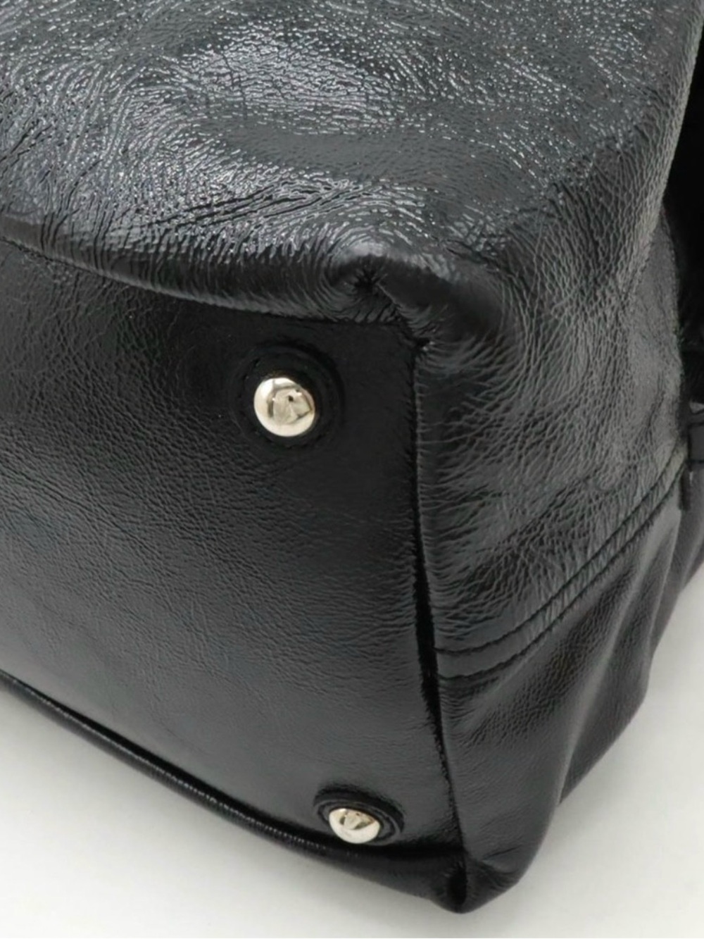 YSL Easy Boston Patent Leather Enamel Black Bag - Picture 10 of 14